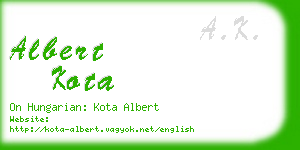 albert kota business card